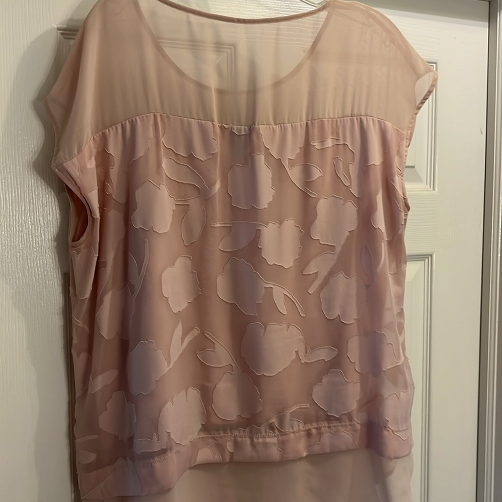 Ann Taylor XL Light Pink Cap Sleeve Blouse - Picture 5 of 8